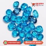 Blue Zircon stone collection with faceted blue gemstones