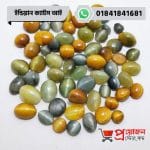 Group lot of loose polished oval and round multi-colored natural Indian Cat's Eye gemstones on a white background by Proyojonstore