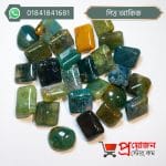Large collection of loose polished rectangular, square, and oval natural green moss agate Pitta Akik gemstones by Proyojonstore